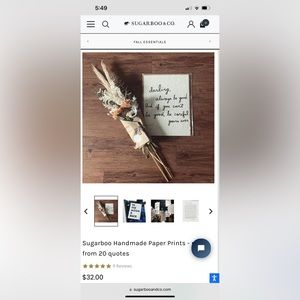 NEW Sugarboo & Co handmade paper print